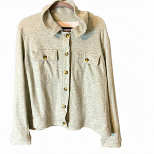 Bagatelle Women’s Light Green Polyester Button Down Lightweight Shacket 2X